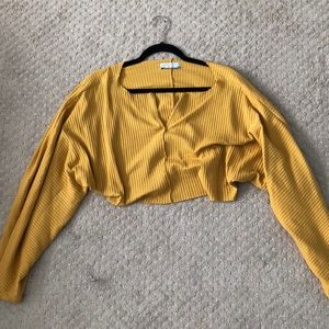 Urban outfitters long sleeve yellow crop top